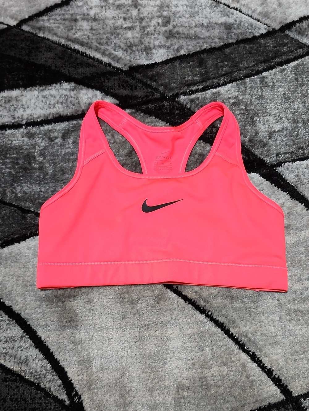 NIKE DRI-FIT PINK SWOOSH LOGO RACERBACK SPORTS BRA